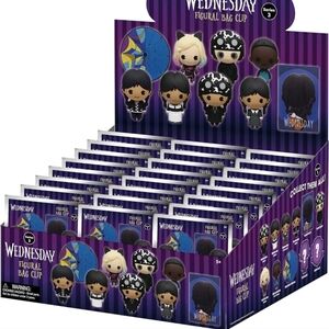 3D Figural Bag Clip Wednesday Series 3  Minis Blind Box [24 Packs] w/ Display!